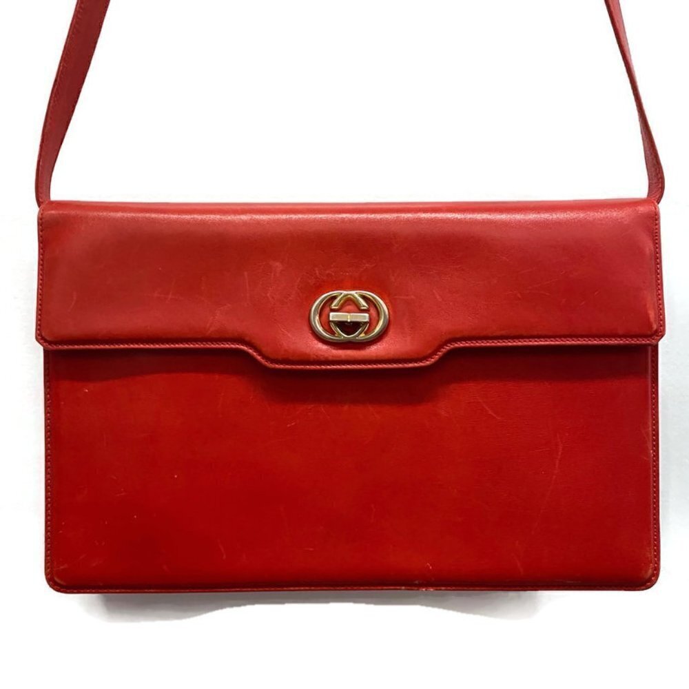 Gucci Vintage Guccissima Red Leather Shoulder Bag